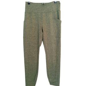 REI Co-op Leggings Women Large Green Heathered High Rise Pocket Activewear
